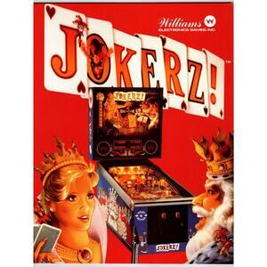 Jokerz Pinball Machine FLYER Original 1988 Vintage Coin-Op Amusement Game Art